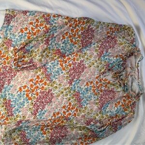 Rebecca Taylor Multicolor Floral Ruffle Blouse